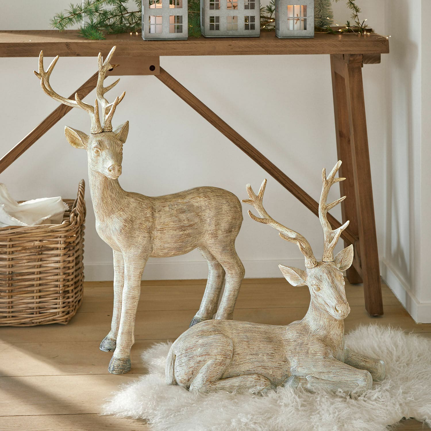 Lot de 2 cerfs décoratifs Lyssia