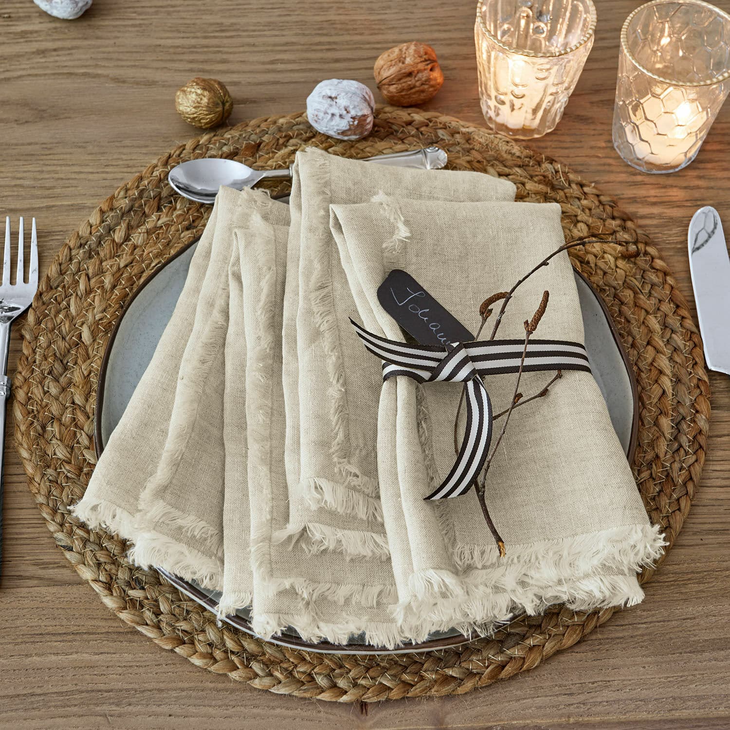 Lot de 4 serviettes de table Largo