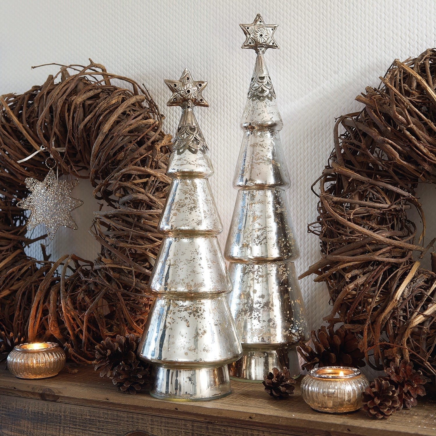 Lot de 2 sapins décoratifs Thibaut