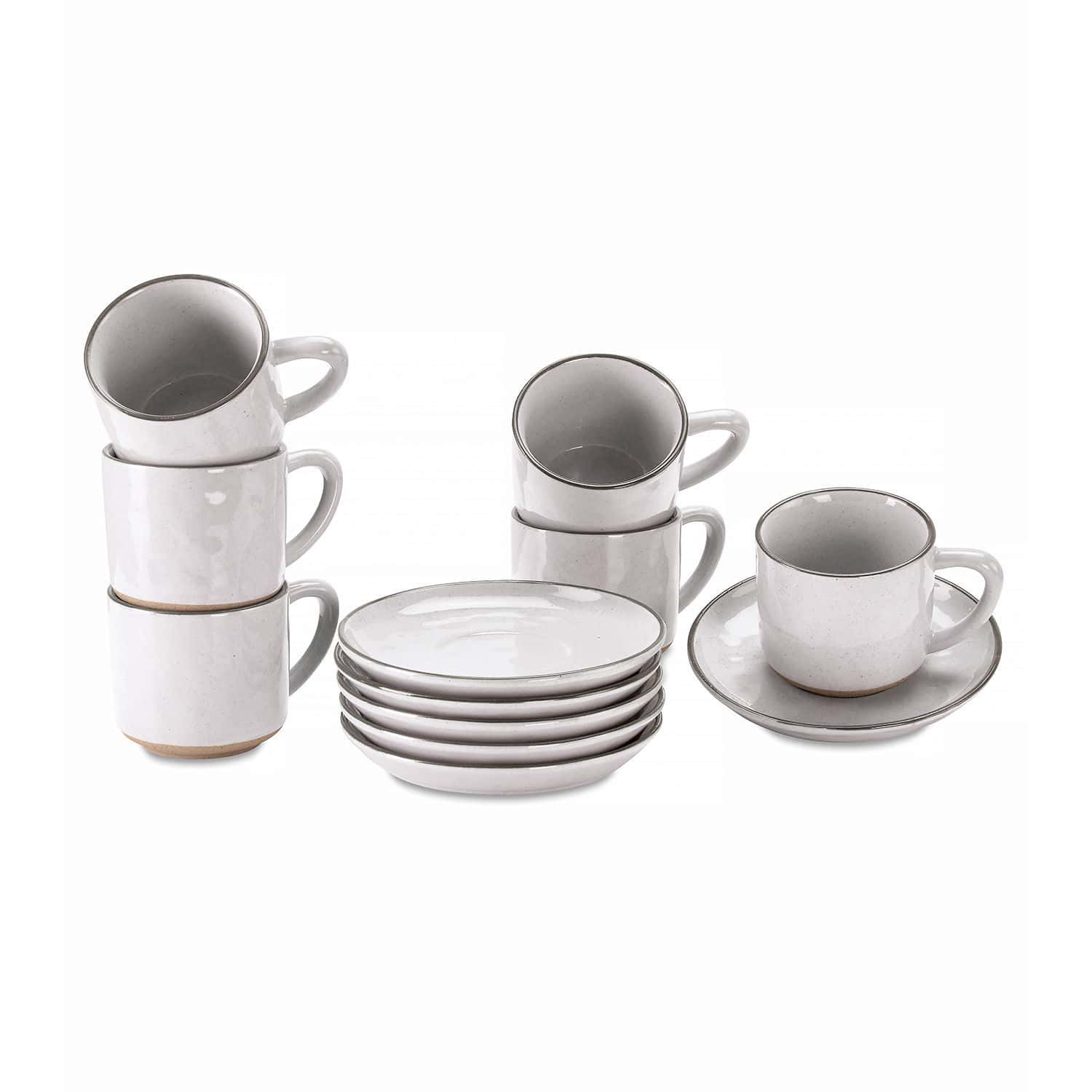 Lot de 6 tasses et soucoupes Biarré