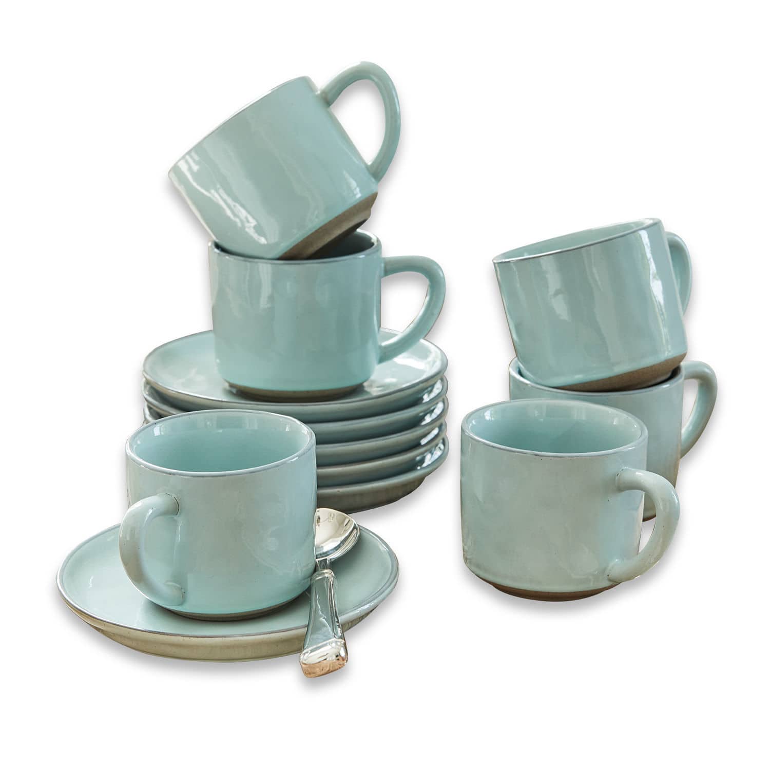 Lot de 6 tasses et soucoupes Biarré