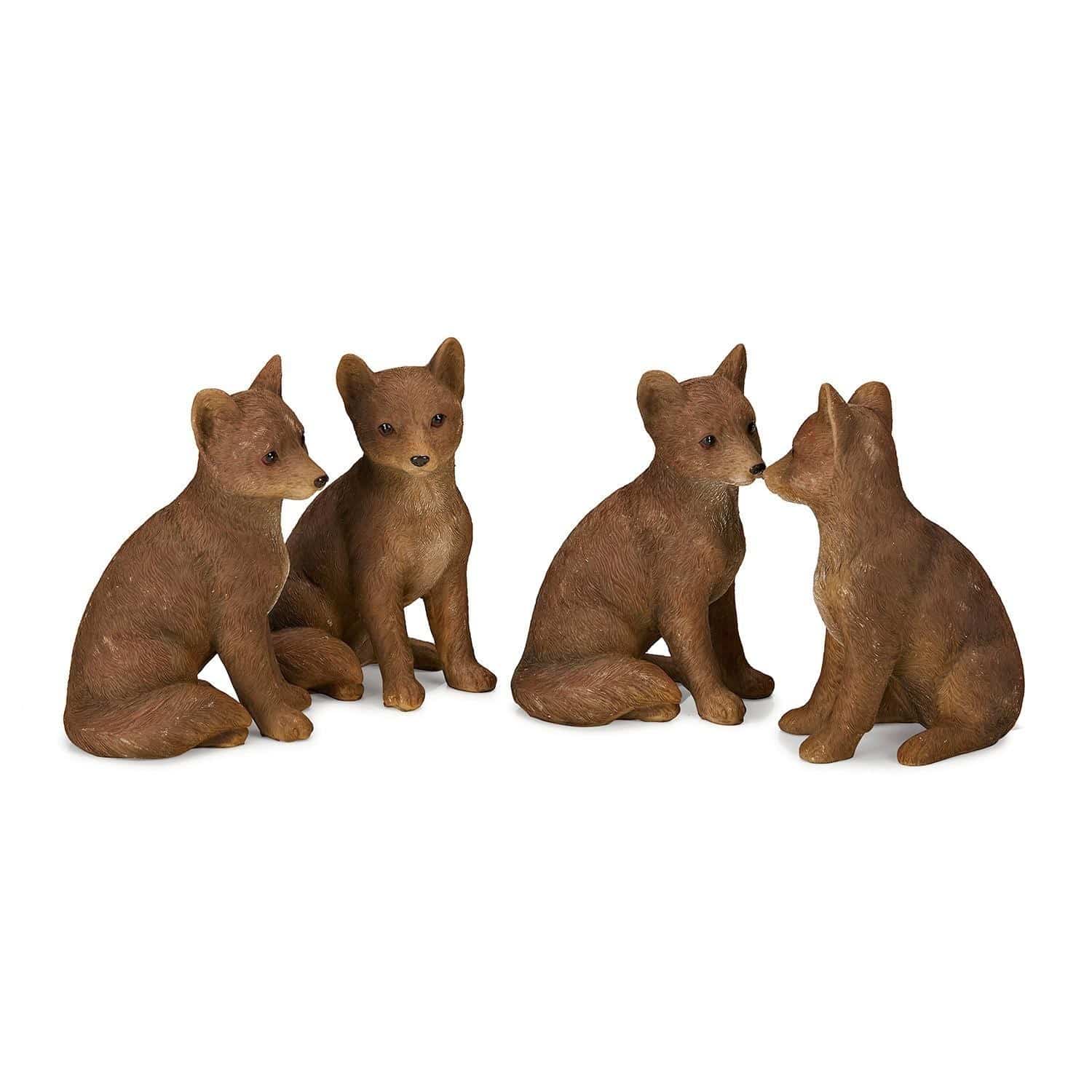 Lot de 4 renards décoratifs Survie