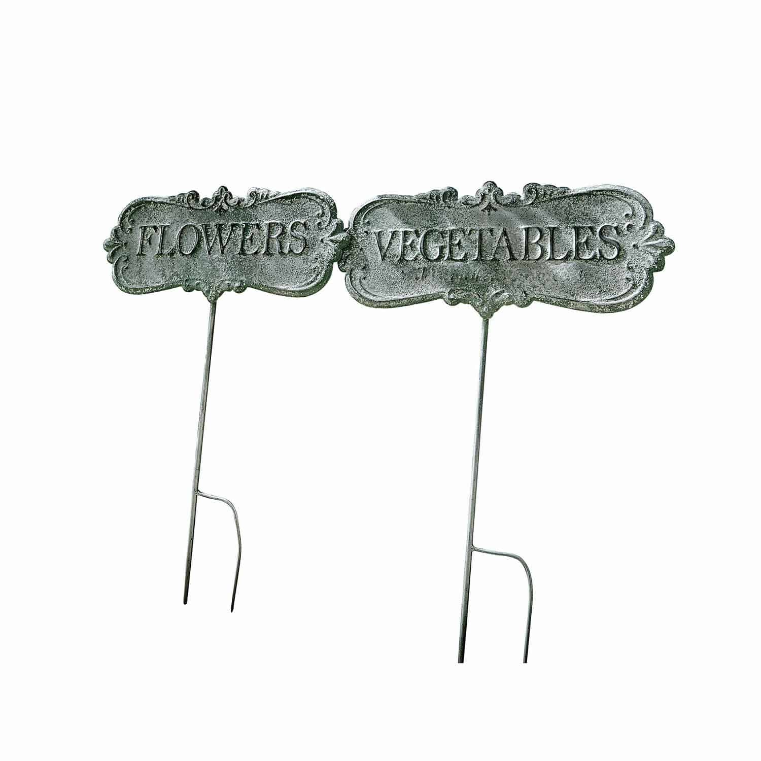 Lot de 2 piques de jardin Flowers & Vegetables