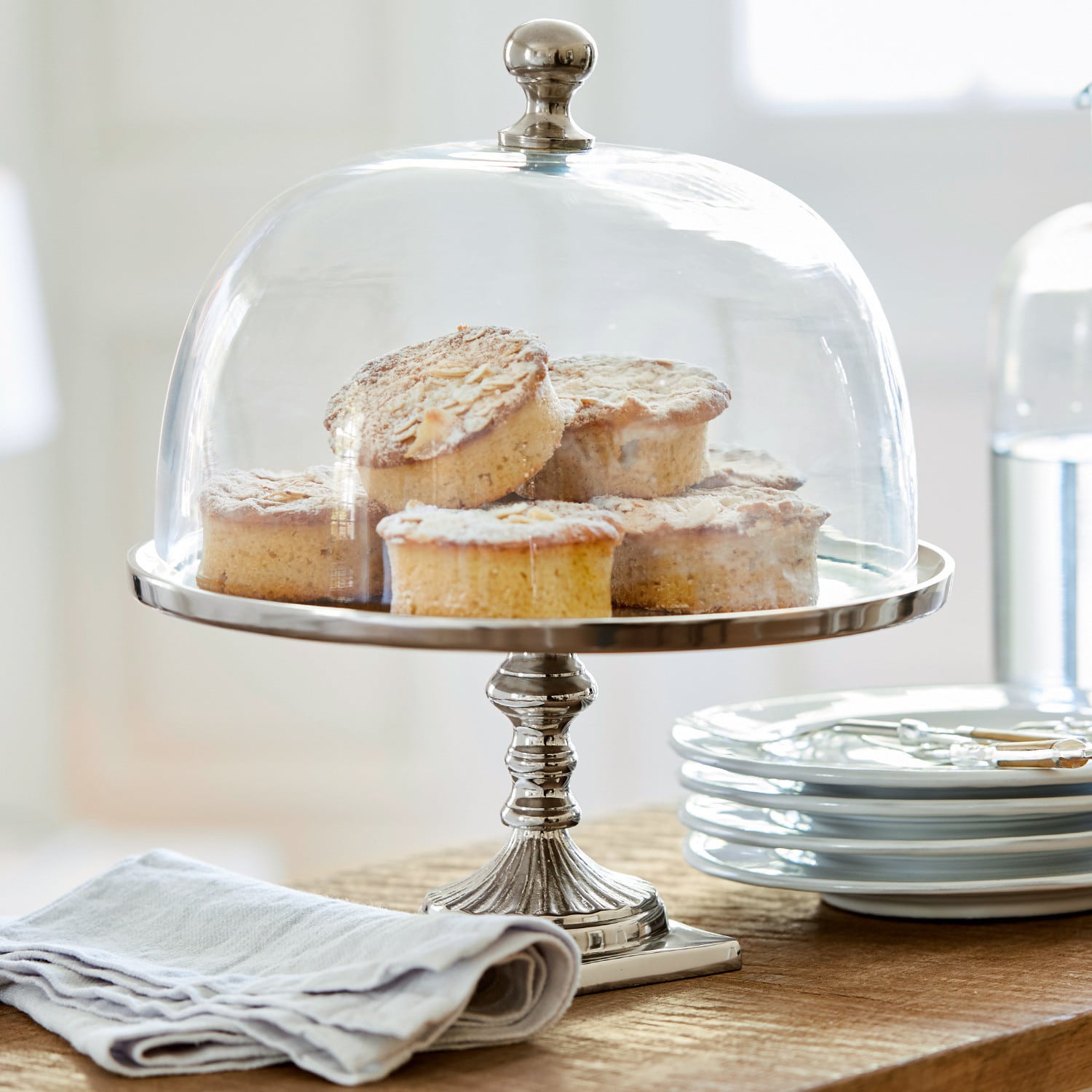 Cloche en verre avec plateau Mine