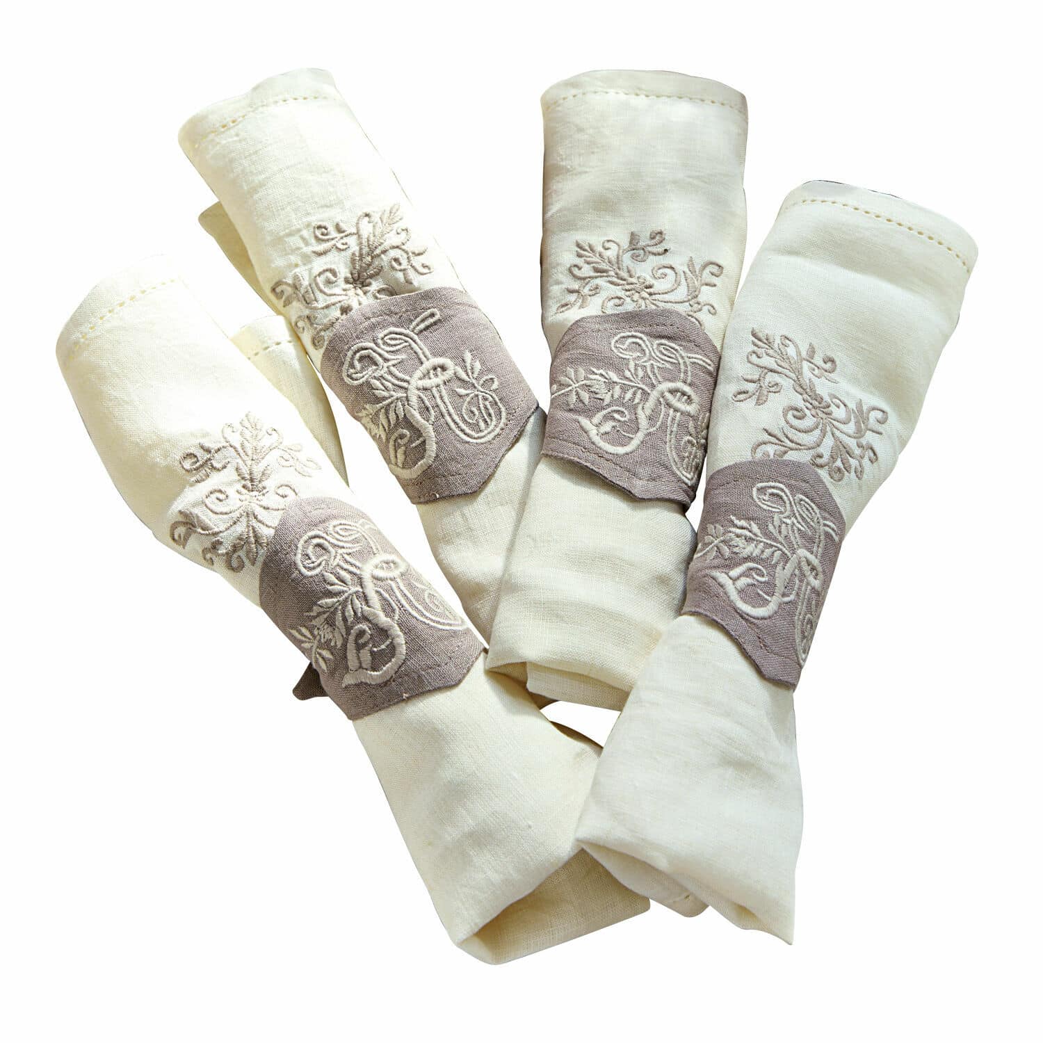 Lot de 4 ronds de serviettes Ashley