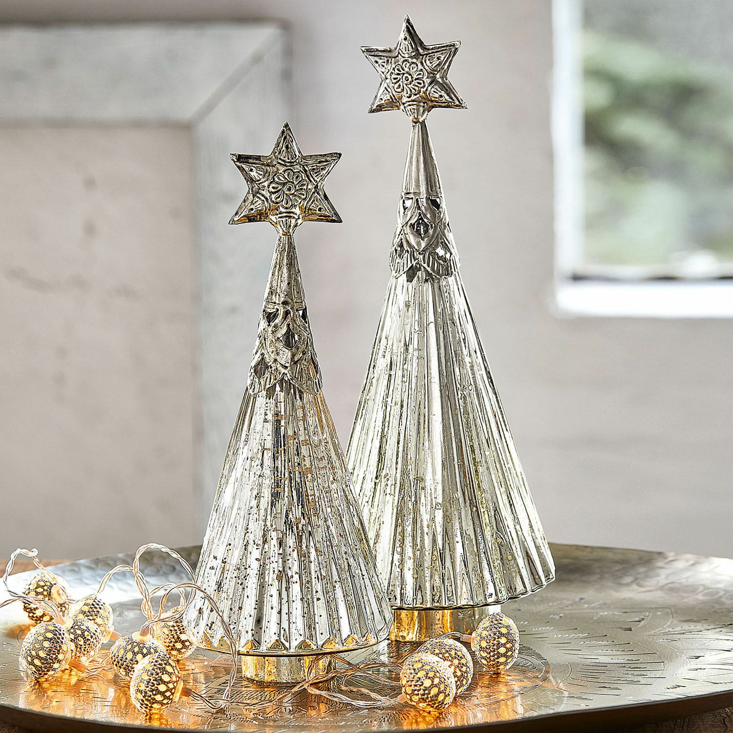 Lot de 2 sapins de Noël décoratifs Lillemor