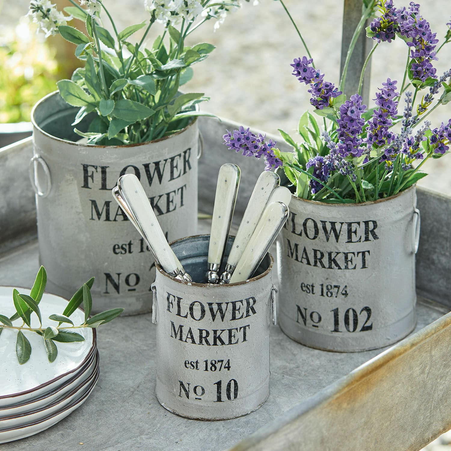 Lot de 3 cache-pots Flower Market