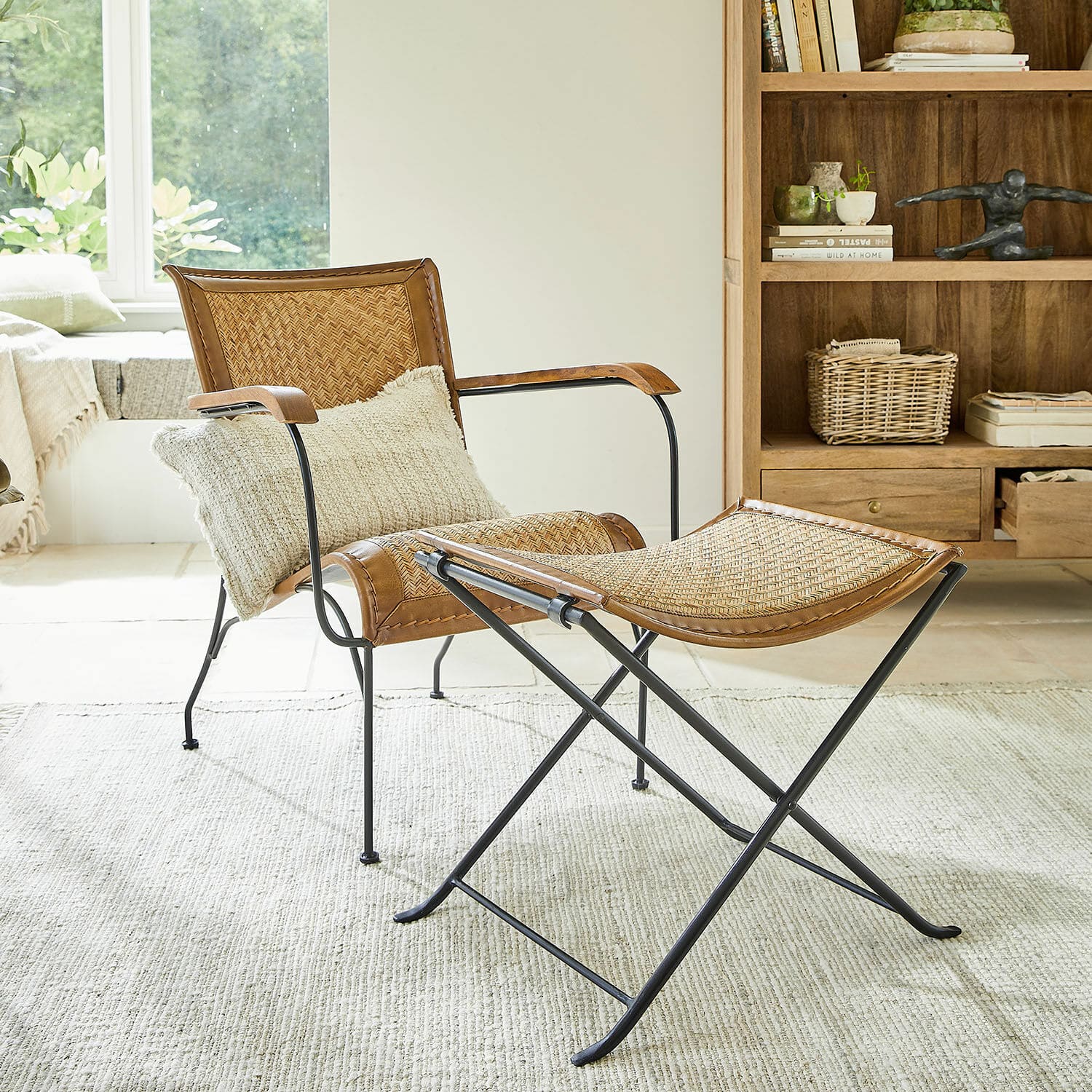 Chaise avec tabouret Dauvron