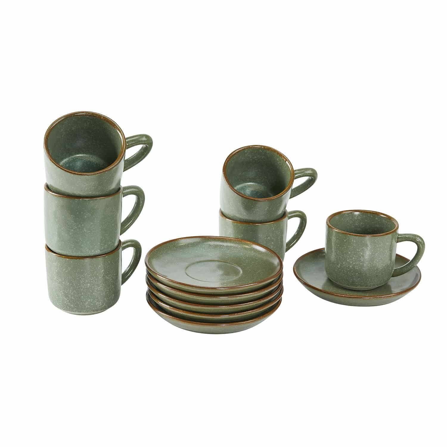 Lot de 6 tasses et soucoupes Biarré