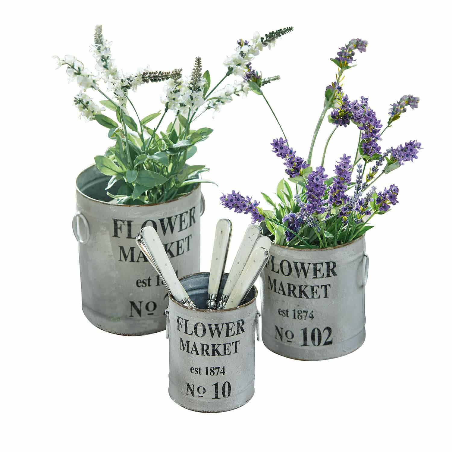 Lot de 3 cache-pots Flower Market