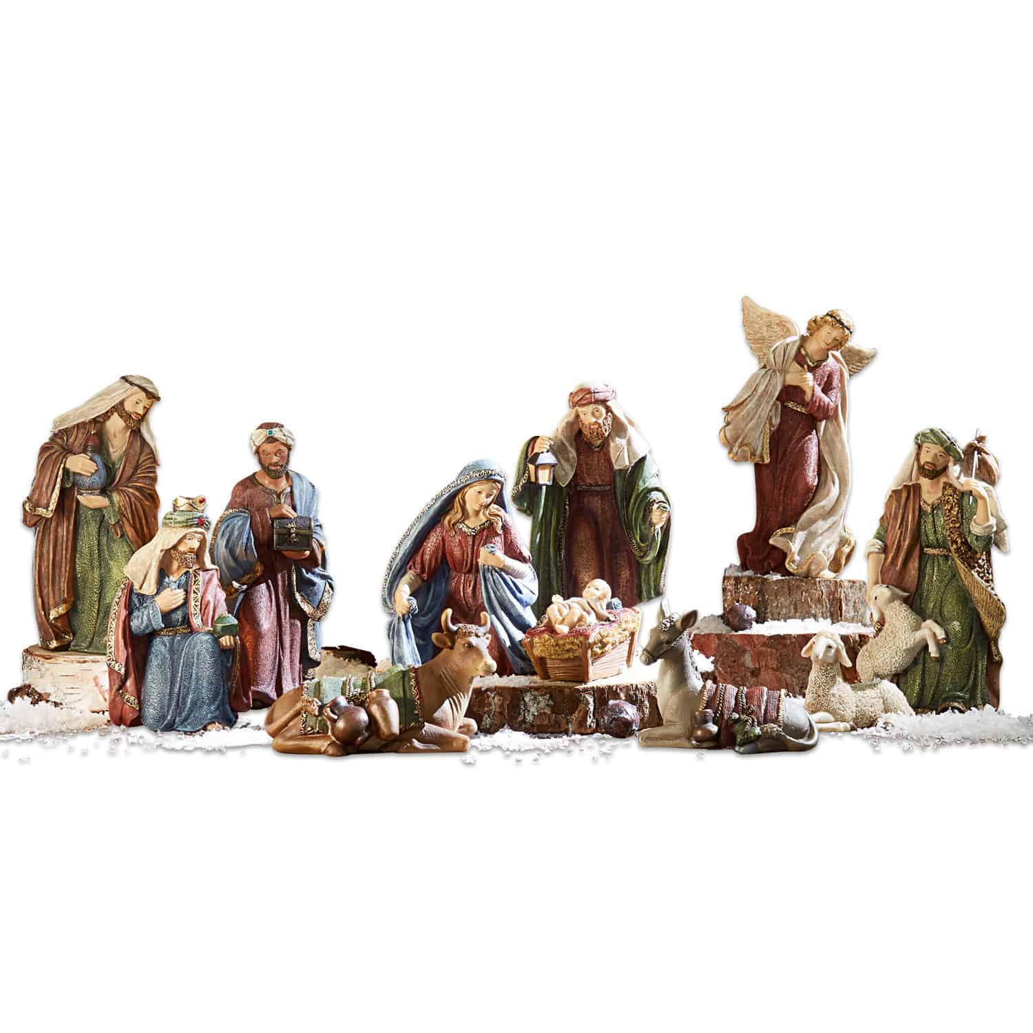 Lot de 11 figurines de crèche Christi