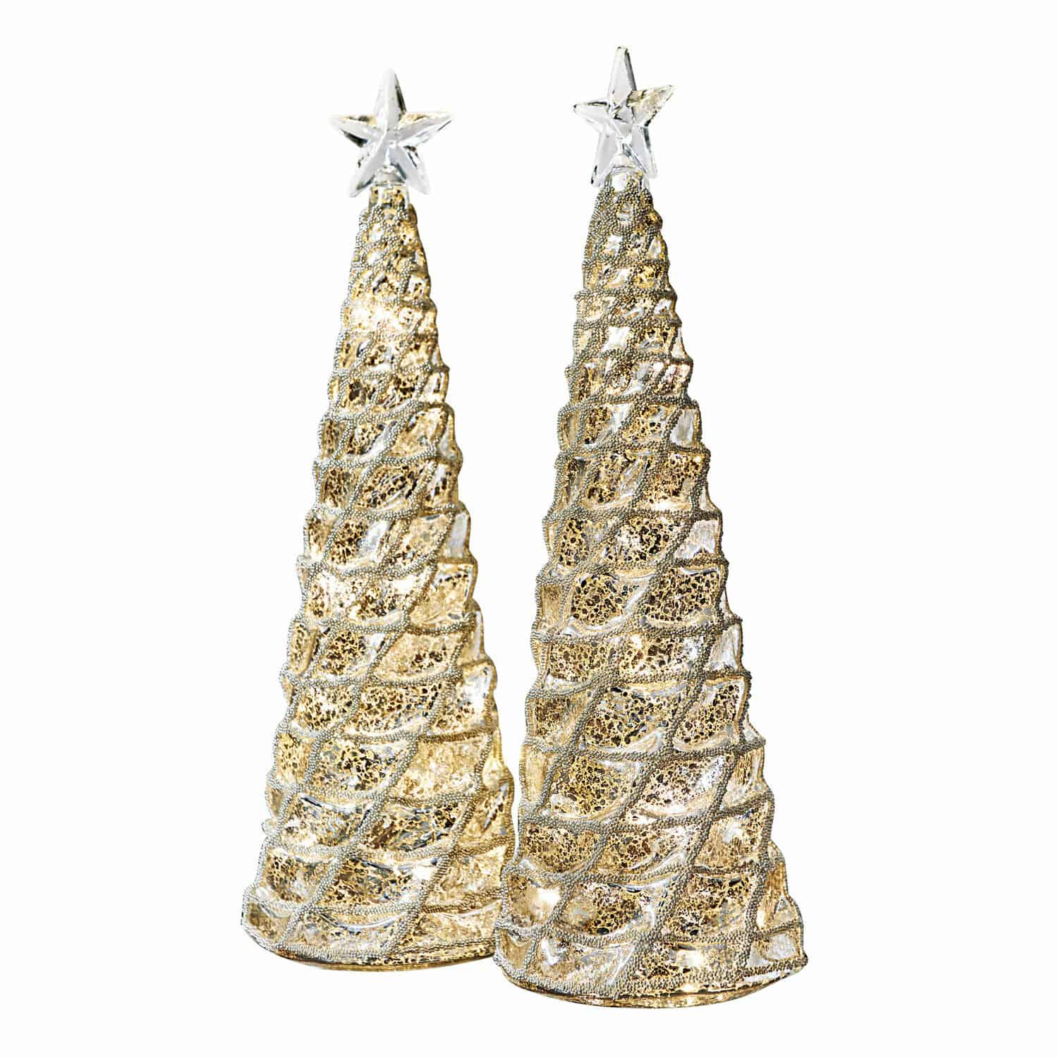 Lot de 2 arbres décoratifs Glitter