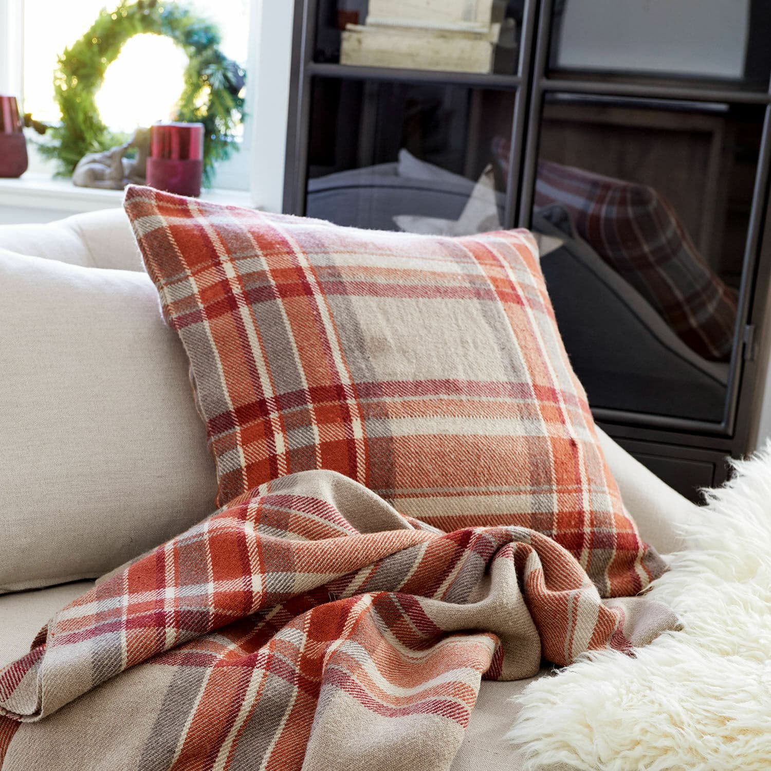 Housse de coussin Tartan