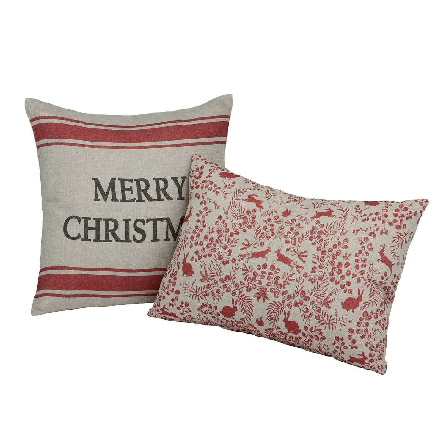 Lot de 2 housses de coussins Merry Christmas