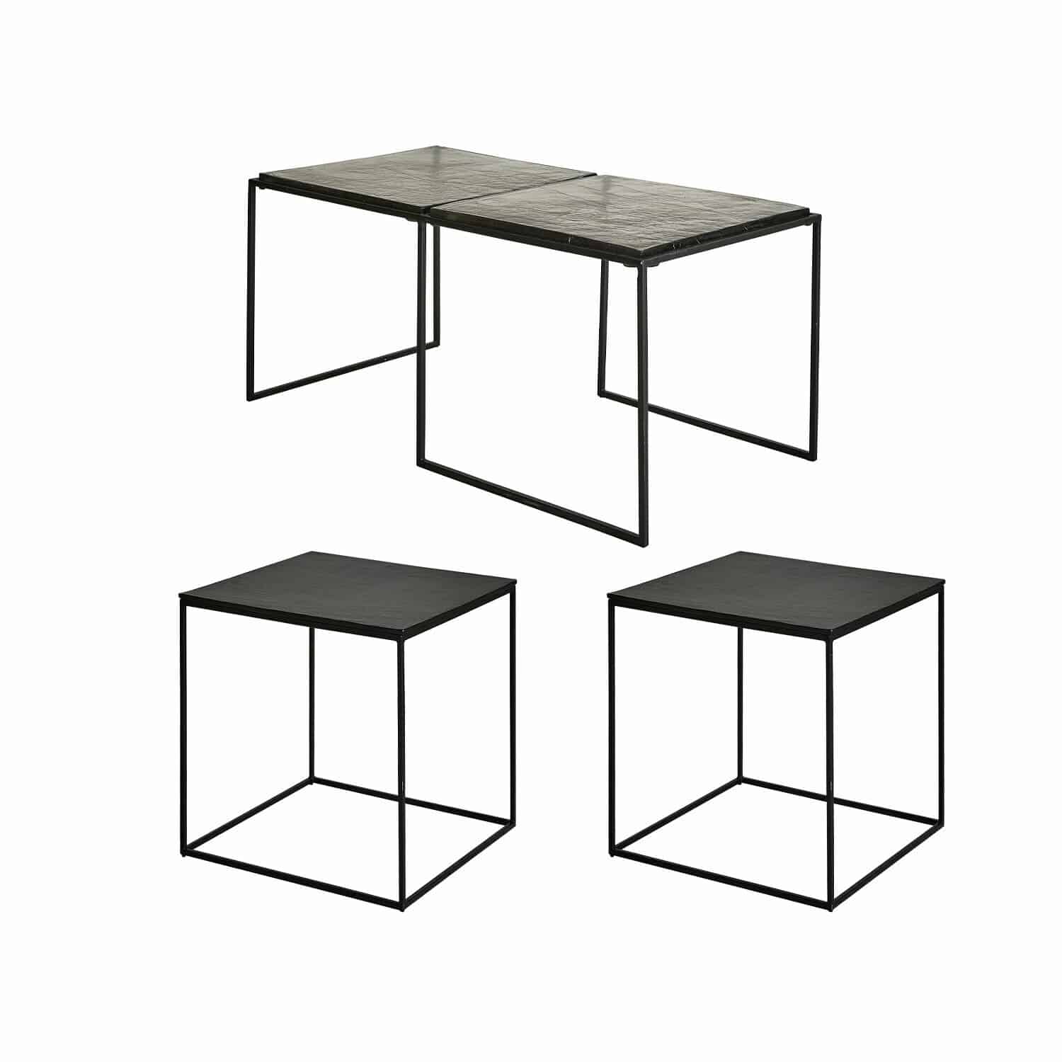 Lot de 3 tables basses Moonvale