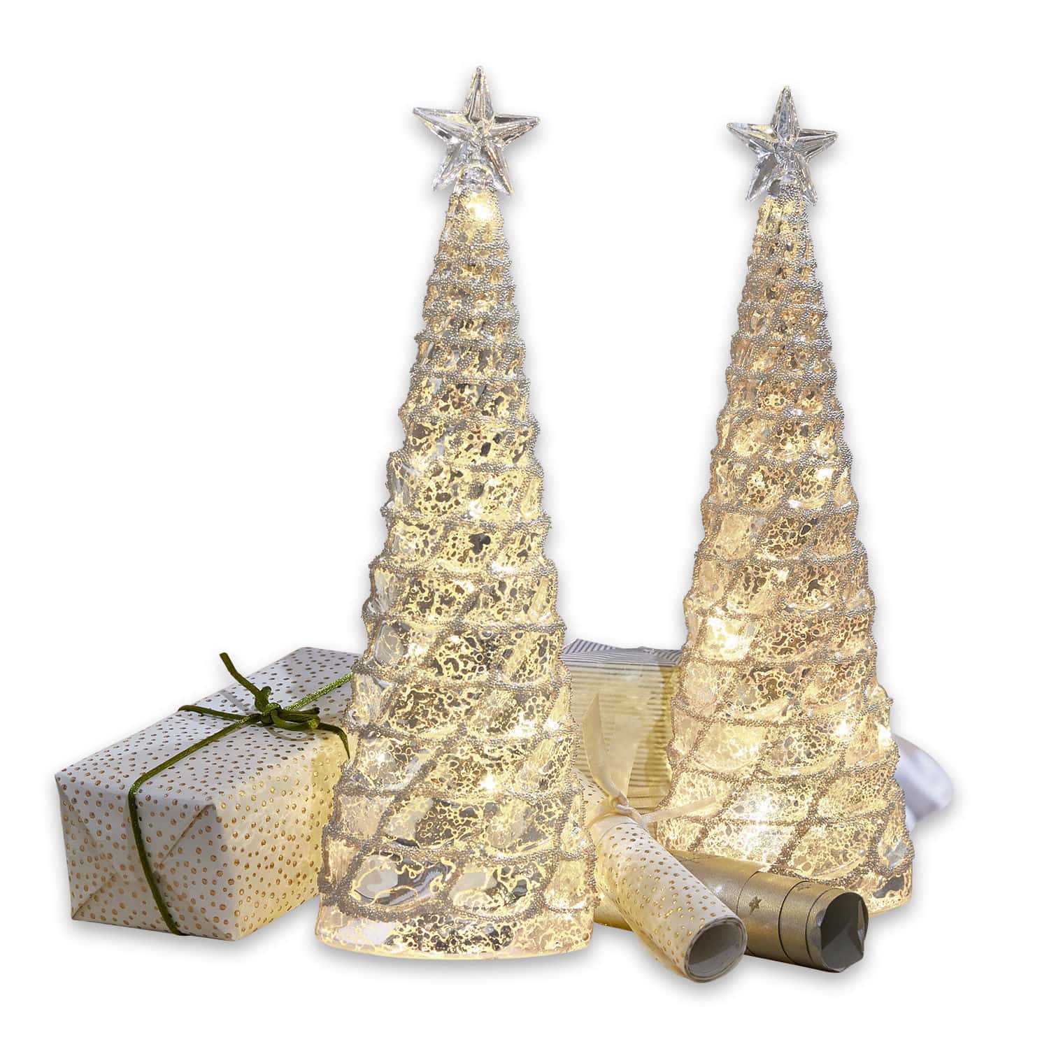 Lot de 2 arbres décoratifs Glitter