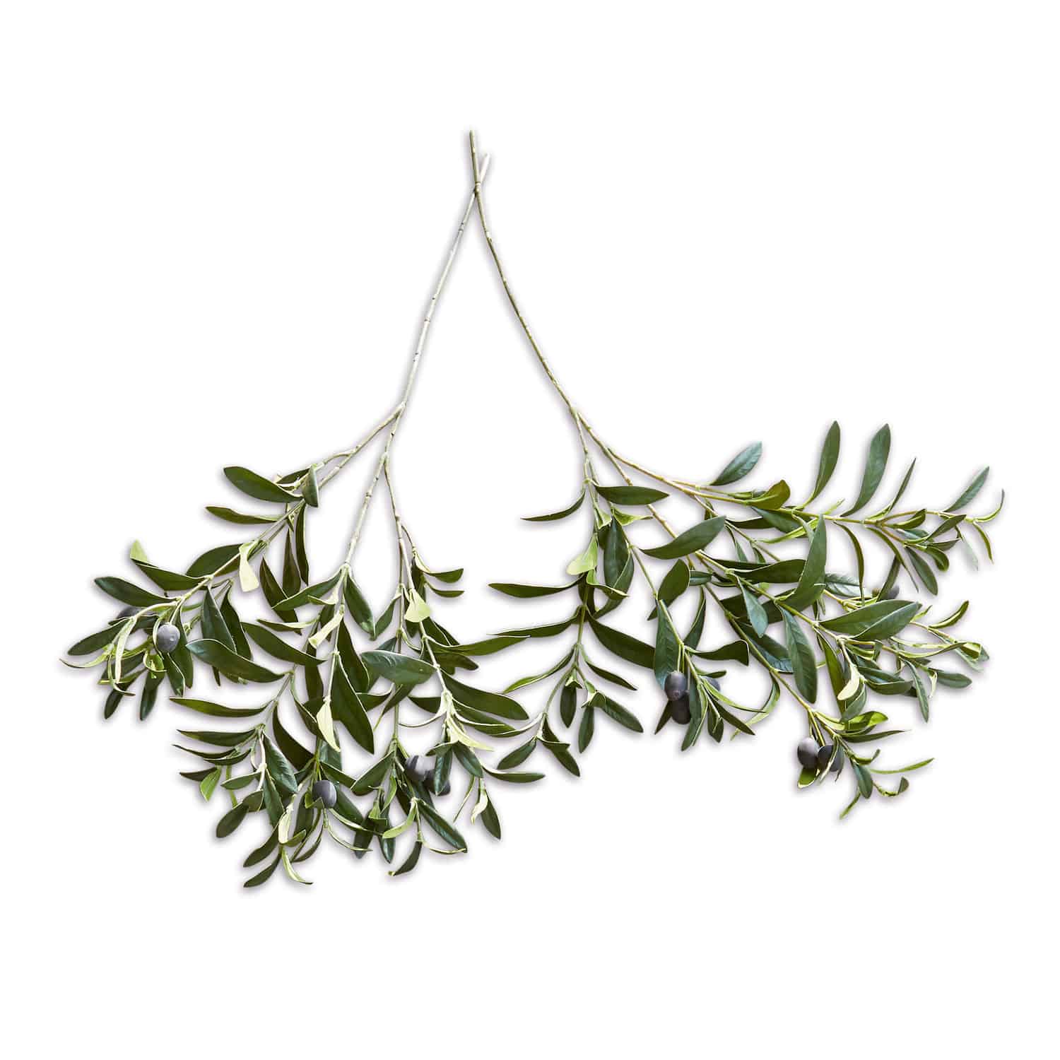 Lot de 2 branches d’olivier décoratives Olives