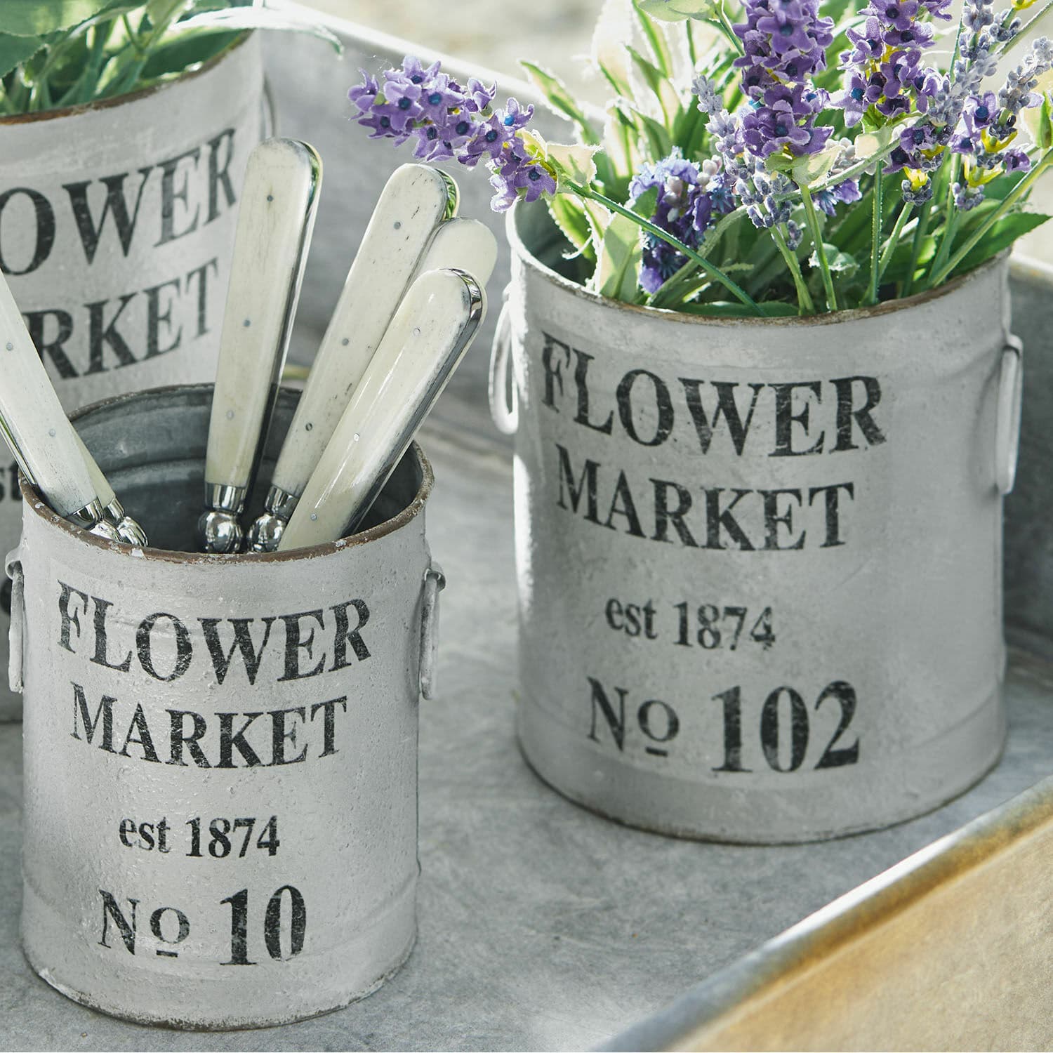 Lot de 3 cache-pots Flower Market