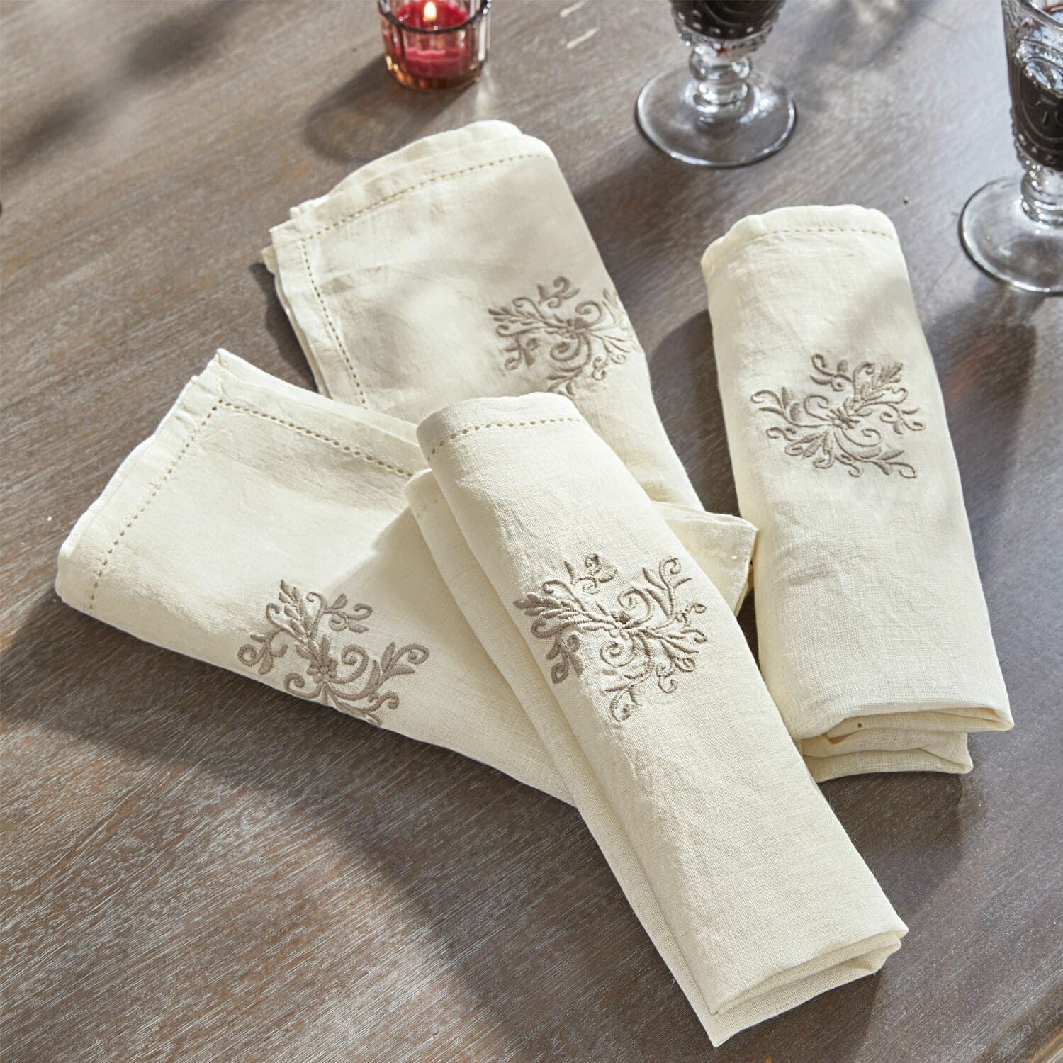 Lot de 4 serviettes Claudine