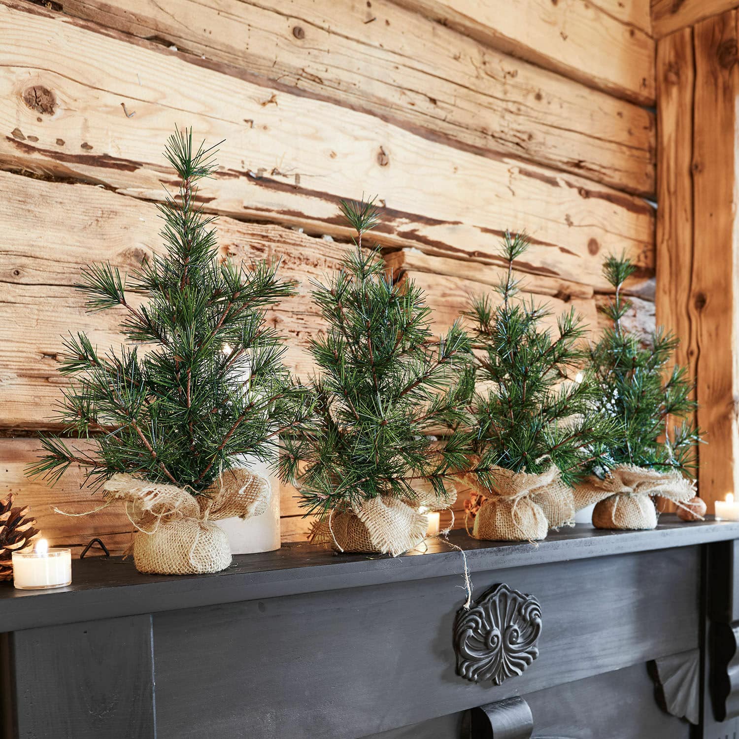 Lot de 4 sapins décoratifs Millies