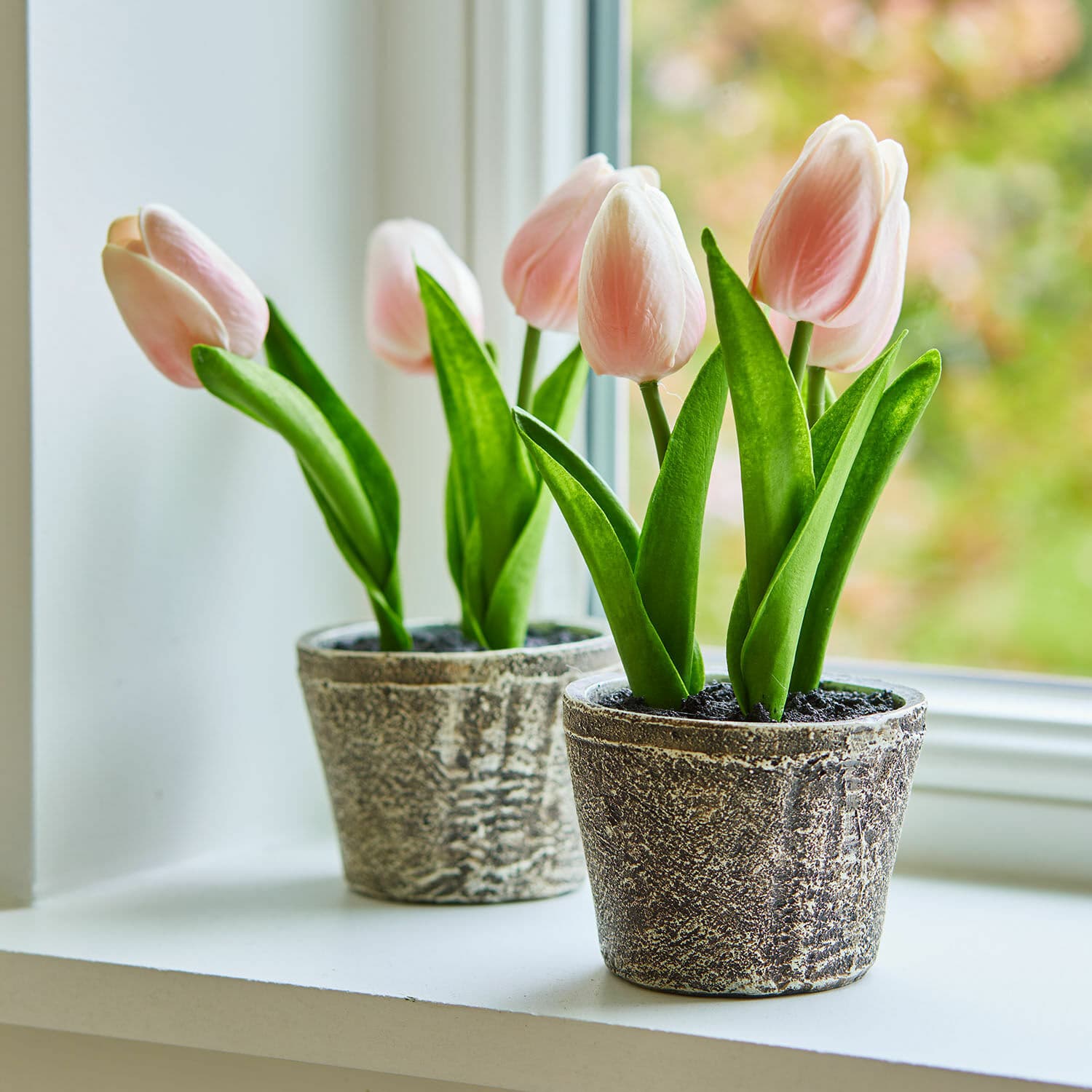 Lot de deux pots de tulipes décoratives Zéphine