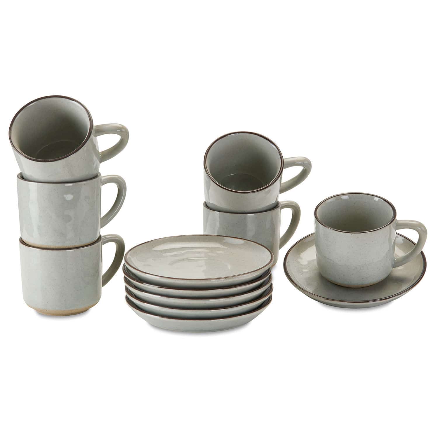 Lot de 6 tasses et soucoupes Biarré