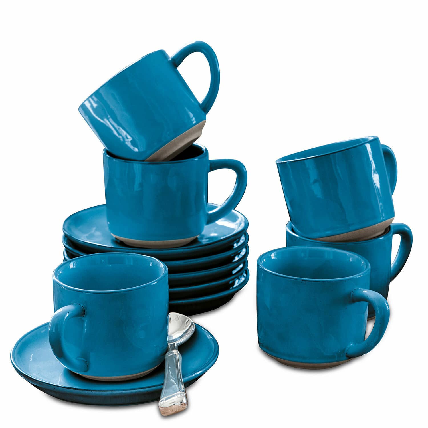 Lot de 6 tasses et soucoupes Biarré