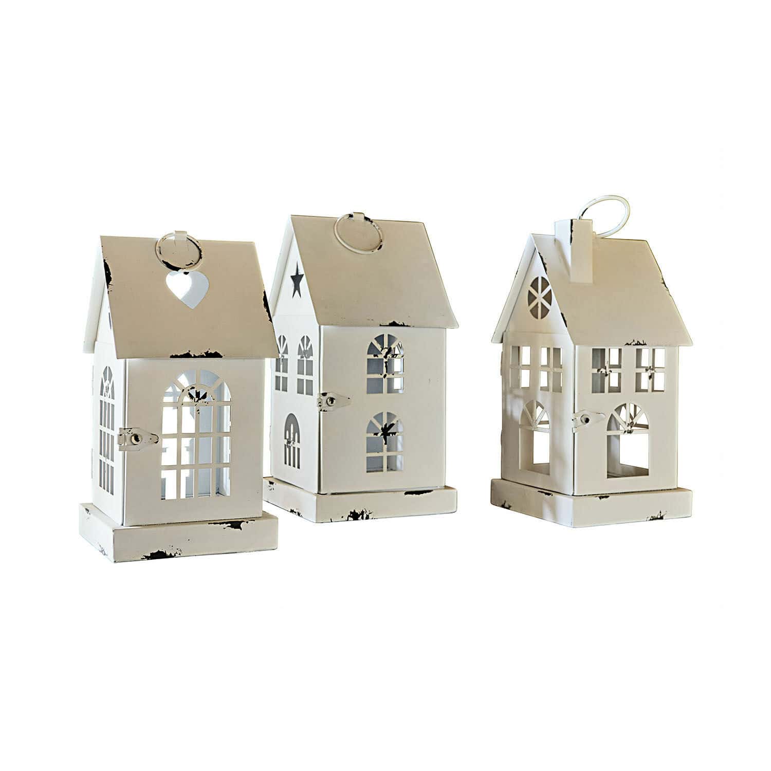 Lot de 3 lanternes LED Village