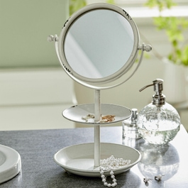 Miroir de maquillage Elsa blanc vieilli