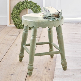 Tabouret Nirvent vert vieilli