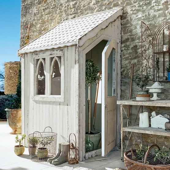 Maisonnette de jardin Lettret blanc vieilli