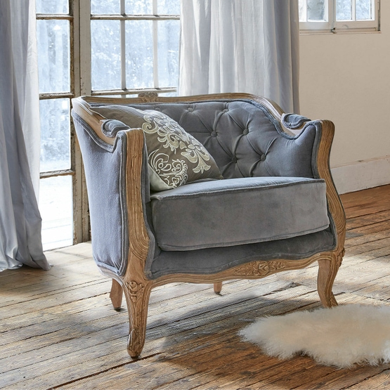 Fauteuil Annezay bleu-gris