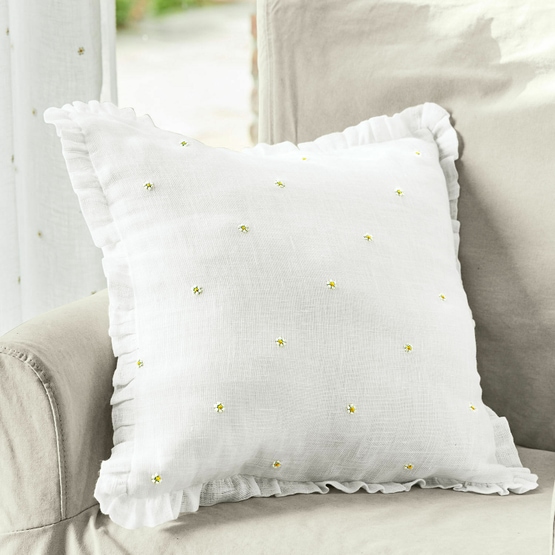 Housse de coussin Lentilly blanc