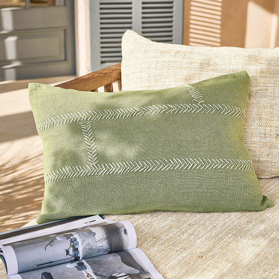 Housse de coussin Elaria vert