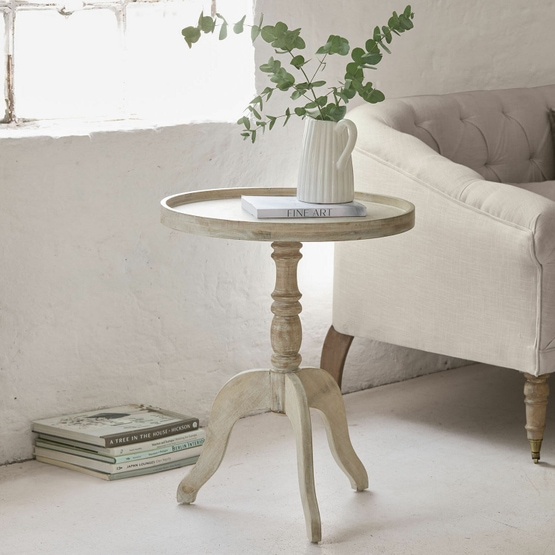 Table d'appoint Brookdale blanc vieilli