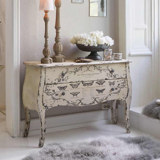 Commode Parville blanc vieilli