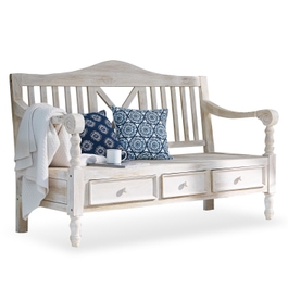 Banc Peabody blanc vieilli