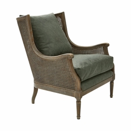 Fauteuil Greenbrier marron vieilli/vert