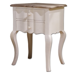 Table d'appoint Fairchild blanc vieilli/marron