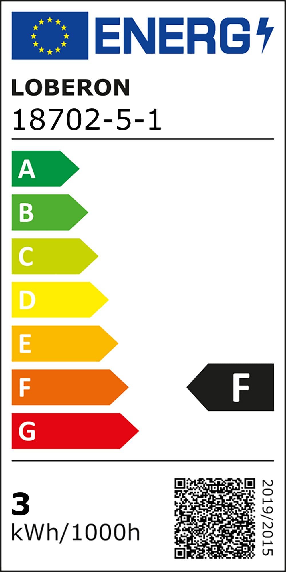 Classe d'efficacité énergétique de l’article : F